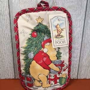 VTG Disney Winnie the Pooh Christmas Pot Holder Holiday Kitchen Decor NEW